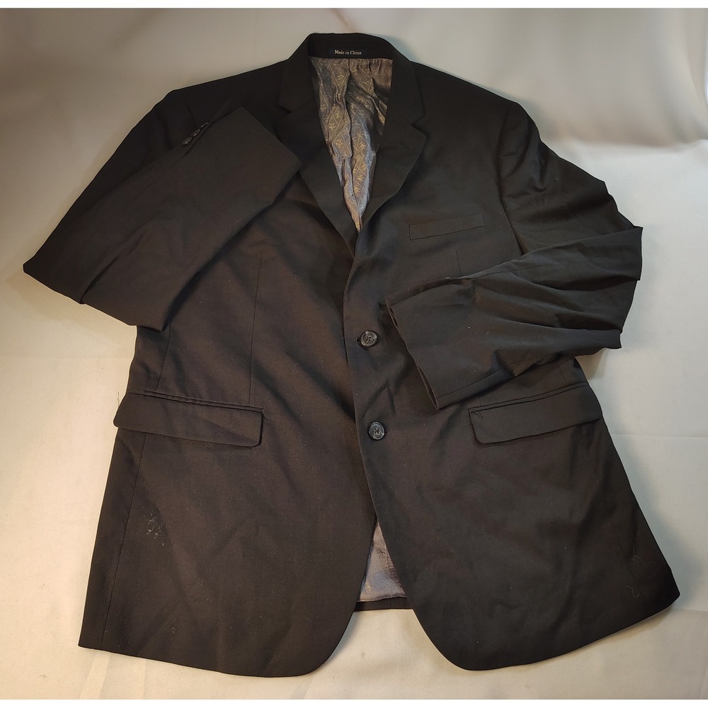 Original Penguin Men Black Wool Blend 2 Button Blazer Sport Coat 44R Notch Lapel
